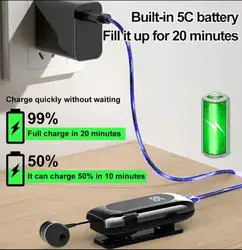 אזניה אלחוטית דיבורית בלוטוס עם חוט חוזר K55