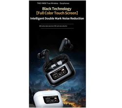 אוזניות TWS YW08 בעברית - מסך חכם עם Black Technoligy