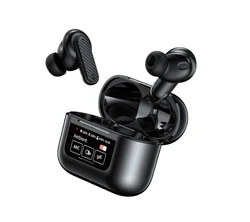 אוזניות TWS YW08 בעברית - מסך חכם עם Black Technoligy