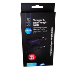 מטען קיר סמסונג מקורי מהיר 25W - עם כבל 1.8 מטר טייפ-סי - סאני