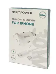 מטען רכב מהיר 30W PD עם כבל TYPE-C TO Lightning