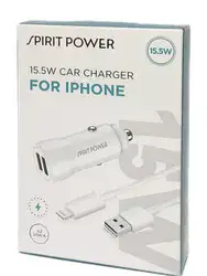 מטען רכב שתי יציאות USB עם כבל לאייפון 3.1A