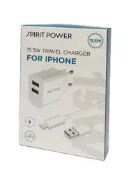 מטען קיר שתי יציאות USB עם כבל לאייפון 3.1A