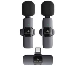 זוג מיקרופון אלחוטיים לחיבור טייפ-סי דגם MWMC550 מבית MIRACASE